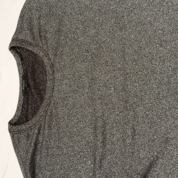 Frnch Womens Sweater Sz M/L Grey Sparkly Short Sleeve Dressy Blouse Top - Picture 2 of 8